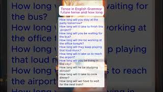 Tense in English Grammar future tense amp how long  practice English fluency tenseinenglishgrammar [upl. by Atalanti102]