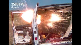 50 BMG Raufoss Round ripping through van [upl. by Vokaay]