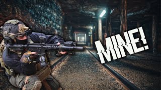 INSANE Airsoft Game In LIVE Test MINE Facility Wolverine MK18 [upl. by Kerri]