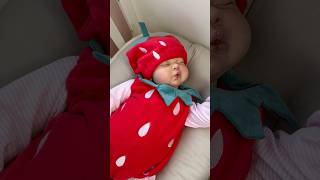 Reborn Baby Doll Dresses Like Strawberry 🍓 For Halloween [upl. by Tamma]