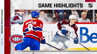 Avalanche  Canadiens 313  NHL Highlights 2023 [upl. by Lucias]