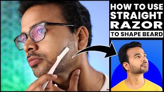 How to use Straight Razor to Shape Beard  Beard Styler [upl. by Sarette]