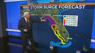 Storm surge forecast for Hurricane Helene [upl. by Zetneuq792]