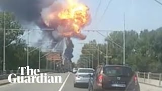 Tanker truck explodes in Bologna Italy [upl. by Matelda]