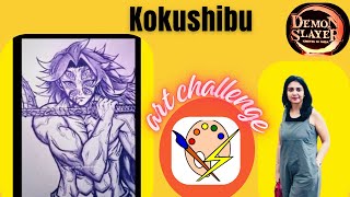 how to draw kokushibo  demon slayer drawing  anime drawing  como dibujar anime pcartchannel [upl. by Sivram]