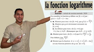 fonction logarithme 2 bac exercices nationales  dérivation  limites  primitive  variation de ln [upl. by Eyahc]