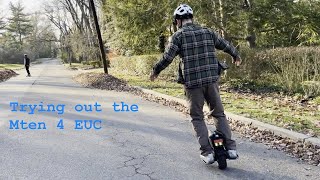 Mten 4 first ride and thoughts from a first time EUC rider [upl. by Olram]