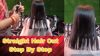 Simple Straight Hair Cut ✂️ [upl. by Alyahsat]