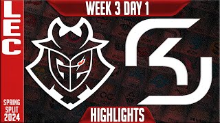 G2 vs SK Highlights  LEC Spring 2024 W3D1  G2 Esports vs SK Gaming [upl. by Gunzburg]