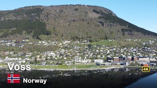 FROM ABOVE Norway  Experience The STUNNING Town of VOSS in 4K [upl. by Jerrilee532]