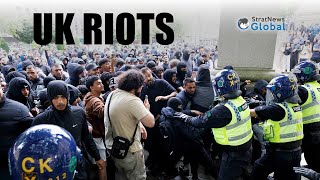 AntiImmigration Protests Erupt into Riots Across Britain [upl. by Haily233]