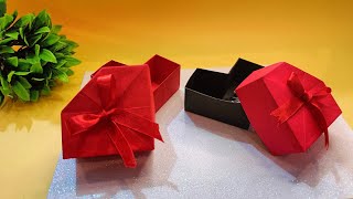 How to make an Origami heart box with lid  DIY gift box papercraft origamiheartbox giftboxideas [upl. by Lunnete630]