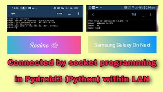 Connect two Smart Phone by socket programming in Pydroid 3 Python within LAN [upl. by Kucik781]