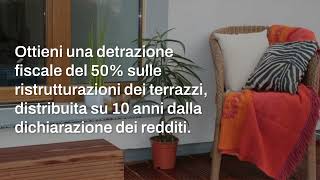 Bonus terrazzi 2024 come funziona lagevolazione fiscale da sfruttare subito [upl. by Ailina]