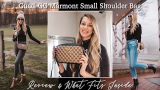 Gucci GG Marmont Small Shoulder Bag Review amp What Fits Inside [upl. by Wootten]