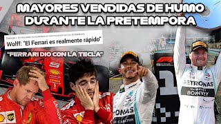 MAYORES VENDIDAS DE HUMO EN PRE TEMPORADAS DE F1 [upl. by Yesdnil]