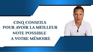 5 conseils pour avoir la meilleure note possible à son mémoire [upl. by Ahsauqal]