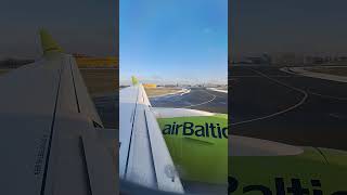 AirBaltic A220 Takeoff from Riga [upl. by Aisercal756]