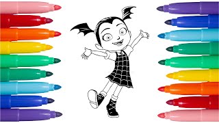 Vampirina da colorare  Colori e disegni per bambini  Come colorare il disegno di Vampirina [upl. by Lewison]