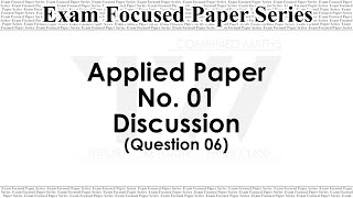 Q06  Applied Paper No01  Exam Focused Paper Series  PAPER CLASS  2025 Theory  Combined Maths [upl. by Tessa901]