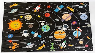 Kids Space Videos  Learn About Planets Dwarf Planets And More  Solar System Felt Storyboard [upl. by Aralc]