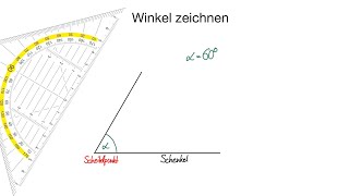 Winkel mit dem Geodreieck zeichnen [upl. by Anitel]