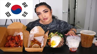 KOREAN MUKBANG Bibimbap Dduckbaegi Bulgogi Korean Spicy Wings  KissedByKen [upl. by Rennat]