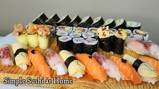 How to make simple sushi at home II How to roll sushi step by step II Nigiri sushi [upl. by Wiener]