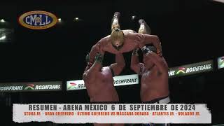 CMLLSTUKAGRAN GUERREROÚLTIMO GUERRERO VS MÁSCARA DORADAATLANTIS JRVOLADORA MÉXICO060924 [upl. by Adnih151]