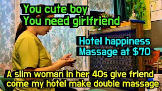 A weird massage shop in Thailand A slim woman in her 40s give friend number for happiness massage [upl. by Esmerelda]