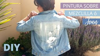 Como pintar una chaqueta de MEZCLILLA ó JEAN [upl. by Zulema771]