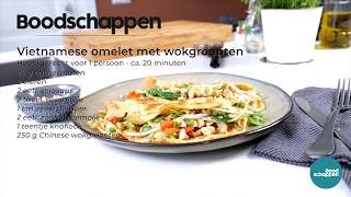 Vietnamese omelet met wokgroenten VEGA  Boodschappen TV [upl. by Ranique]