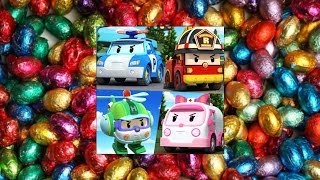 Toy Cars Collection  Robocar Poli Kinder Surprise Egg Rescue Team Learn to Count Demo 초콜릿에게 계산 [upl. by Ashley241]