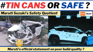 Reality of Maruti Suzuki build quality  SAFE or UNSAFE Crash Test and Bharat NCAP  Tata Mahindra [upl. by Haeckel]