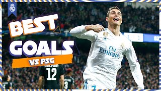 REAL MADRIDS Champions League goals vs PSG  Cristiano Benzema amp more [upl. by Addi]