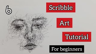 How to Do Scribbling Face Art Sixth tutorialart drawing painting [upl. by Rachelle]