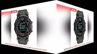 SMAEL Mens Watch Military Water Resistant Sport Watches Army Big Dial Led Digital Wristwatches Stopw [upl. by Naliorf]