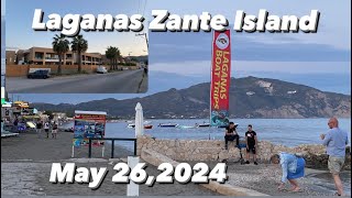 LAGANAS ZANTE  May 262024  SUMMER 2024  Laganas Beach  Beautiful Night [upl. by Ariahs308]