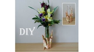 DIY Deko Idee Vase mit Ästen dekorieren  cooper vase [upl. by Yllas]