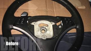 Wrap E90 Sport Steering Wheel Trim with Carbon Fiber [upl. by Enyleuqcaj]