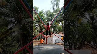 Bungee Trampoline jumping experience in GoGo Land Adventure Island Resort  Poovar near Tamilnadu [upl. by Ekralc107]