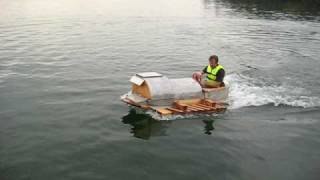 homemade wooden motor boat [upl. by Tufts223]