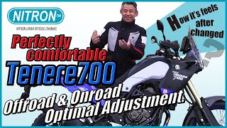 YAMAHA TENERE 700 NITRON Shock Review All Terrain Riding Comparison FtPro Rider Miyagi Hikaru [upl. by Valeda]