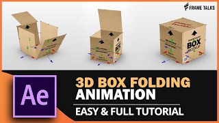 After Effects Tutorial  3D BOX Folding Animation  without Plugin aetutorial aftereffectstutorial [upl. by Dannye942]