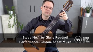 Etude No1 by Giulio Regondi and Lesson for Classical Guitar [upl. by Cone27]