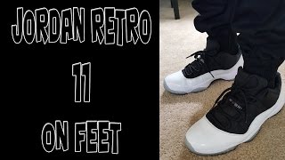 Jordan Retro 11 Low Tuxedo On Feet [upl. by Halilahk]