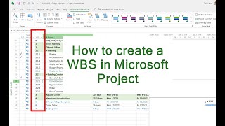 How to build a WBS in Microsoft Project [upl. by Julian]