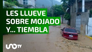 Acapulco bajo el agua y por si fuera poco tiembla y se quedan sin luz [upl. by Eytteb]