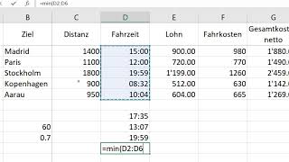 10012018 Excel 2016 Reisekosten Rechnen mit der Zeit Grundfunktionen Tabellen gruppieren [upl. by Stutsman]