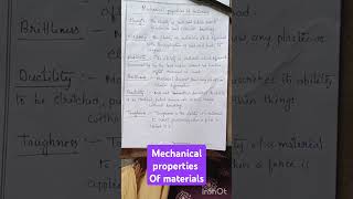 Mechanical properties of materials elasticity plasticityductility brittlenesstoughnesshardness [upl. by Ludwog]